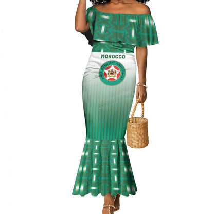 Custom Morocco Football Mermaid Dress 1994 Retro Green Version LT05