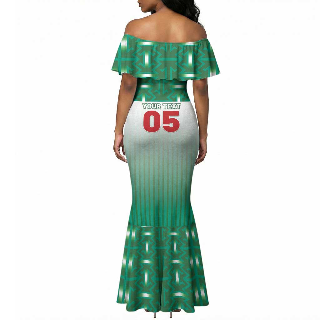 Custom Morocco Football Mermaid Dress 1994 Retro Green Version LT05