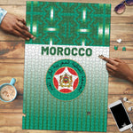 Morocco Football Puzzle 1994 Retro Green Version - African Pride