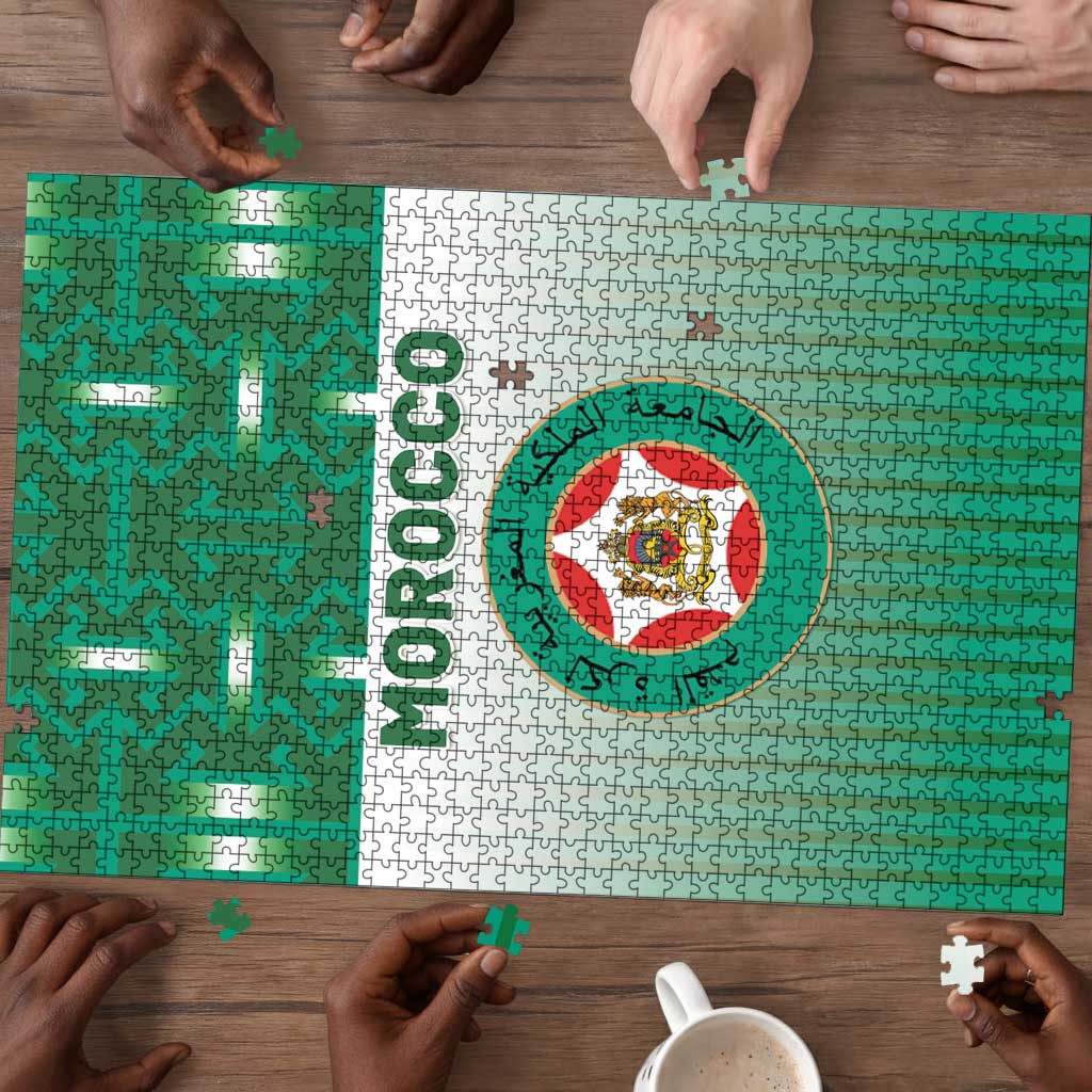 Morocco Football Puzzle 1994 Retro Green Version - African Pride