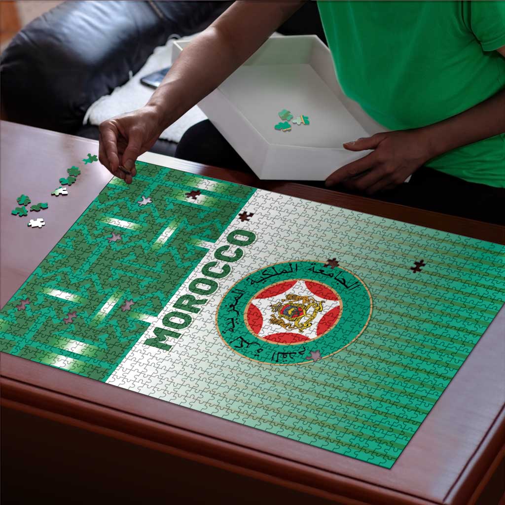 Morocco Football Puzzle 1994 Retro Green Version - African Pride
