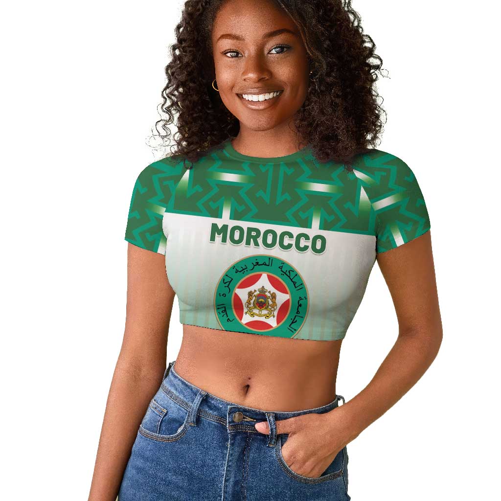 Custom Morocco Football Raglan Cropped T shirt 1994 Retro Green Version LT05