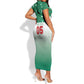 Custom Morocco Football Short Sleeve Bodycon Dress 1994 Retro Green Version LT05