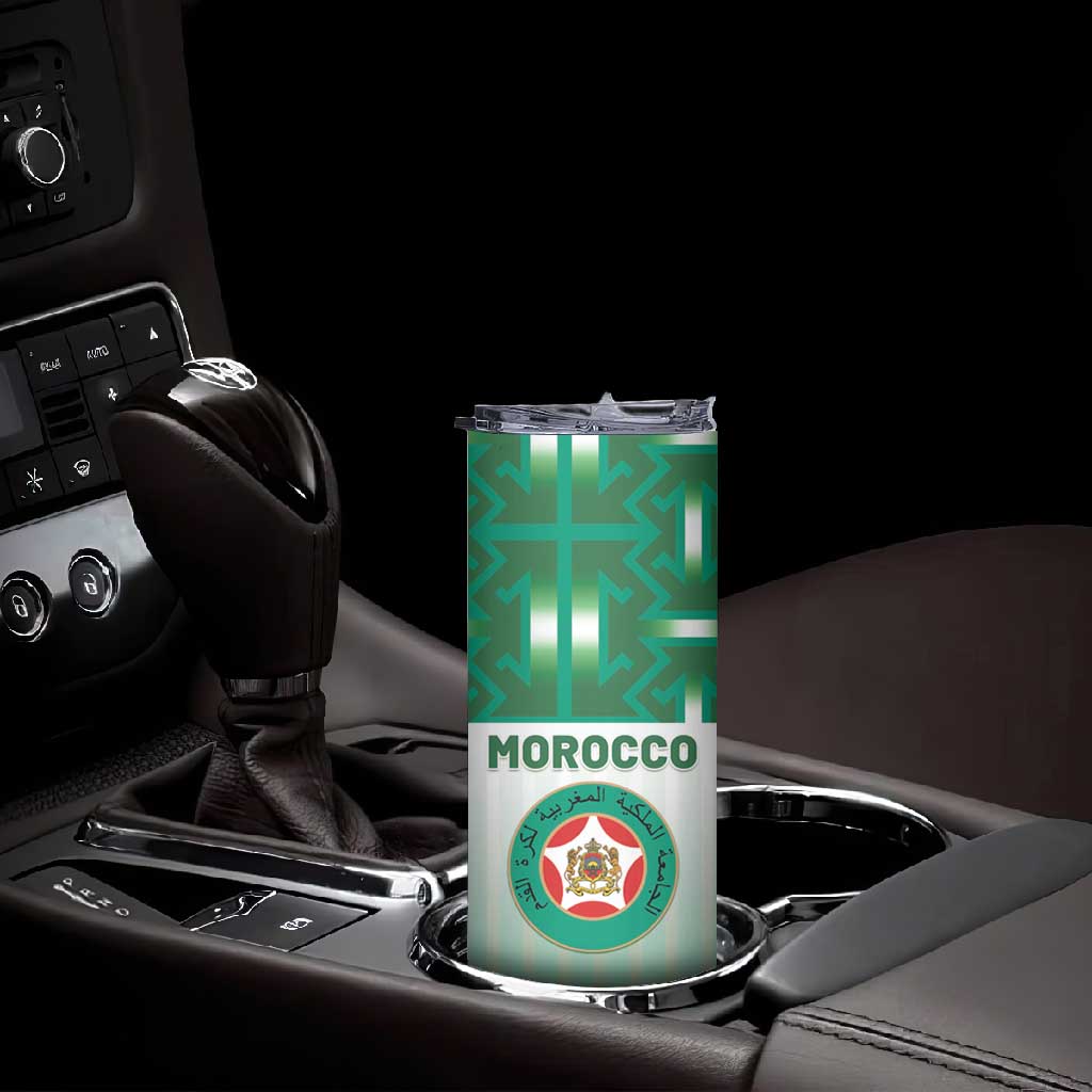 Custom Morocco Football Skinny Tumbler 1994 Retro Green Version - African Pride