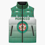 Custom Morocco Football Sleeveless Puffer Jacket 1994 Retro Green Version - African Pride