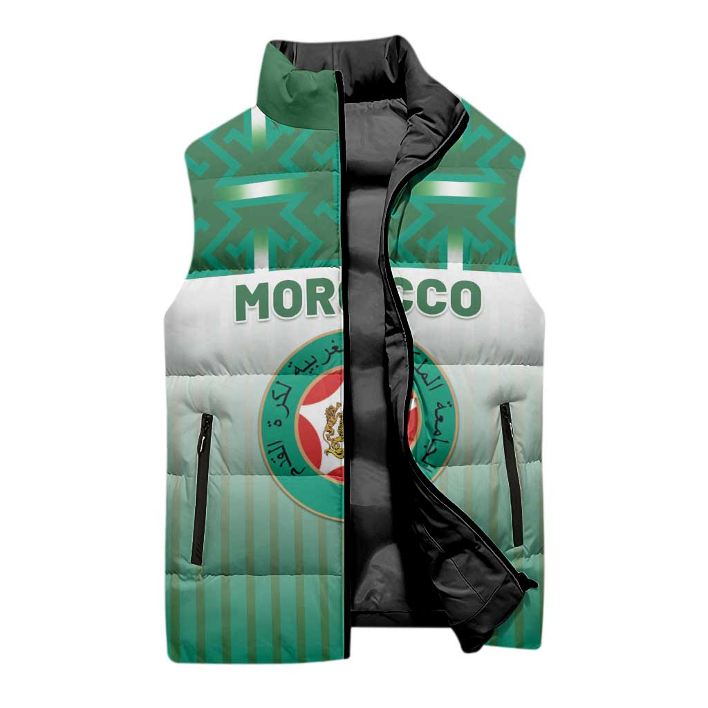 Custom Morocco Football Sleeveless Puffer Jacket 1994 Retro Green Version - African Pride