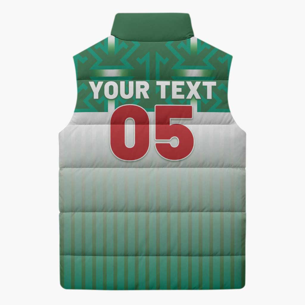 Custom Morocco Football Sleeveless Puffer Jacket 1994 Retro Green Version - African Pride