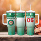 Custom Morocco Football Tumbler With Handle 1994 Retro Green Version - African Pride