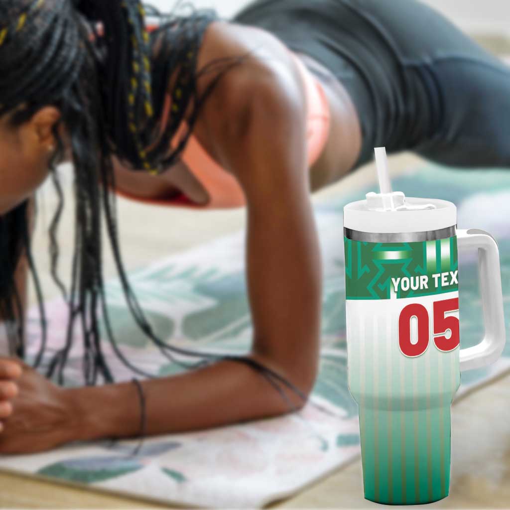 Custom Morocco Football Tumbler With Handle 1994 Retro Green Version - African Pride