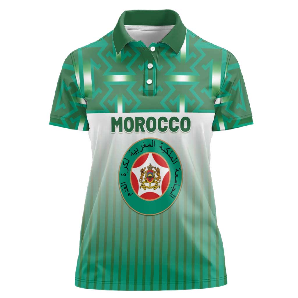 Custom Morocco Football Women Polo Shirt 1994 Retro Green Version LT05