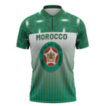 Custom Morocco Football Zipper Polo Shirt 1994 Retro Green Version - African Pride