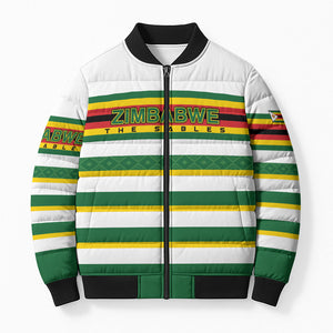 Zimbabwe Rugby Custom Bomber Puffer Jacket Sables National Pride