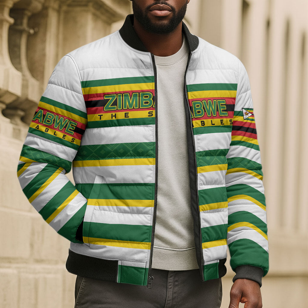 Zimbabwe Rugby Custom Bomber Puffer Jacket Sables National Pride