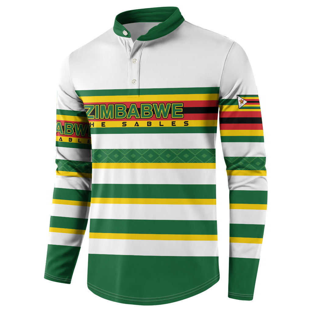 Zimbabwe Rugby Custom Button Sweatshirt Sables National Pride