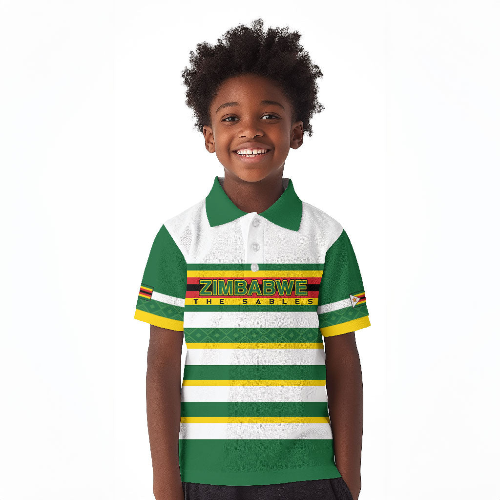 Zimbabwe Rugby Custom Kid Polo Shirt Sables National Pride
