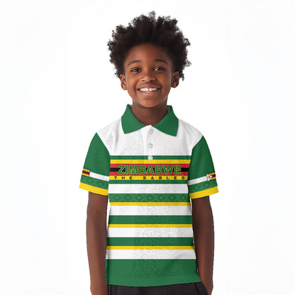 Zimbabwe Rugby Custom Kid Polo Shirt Sables National Pride