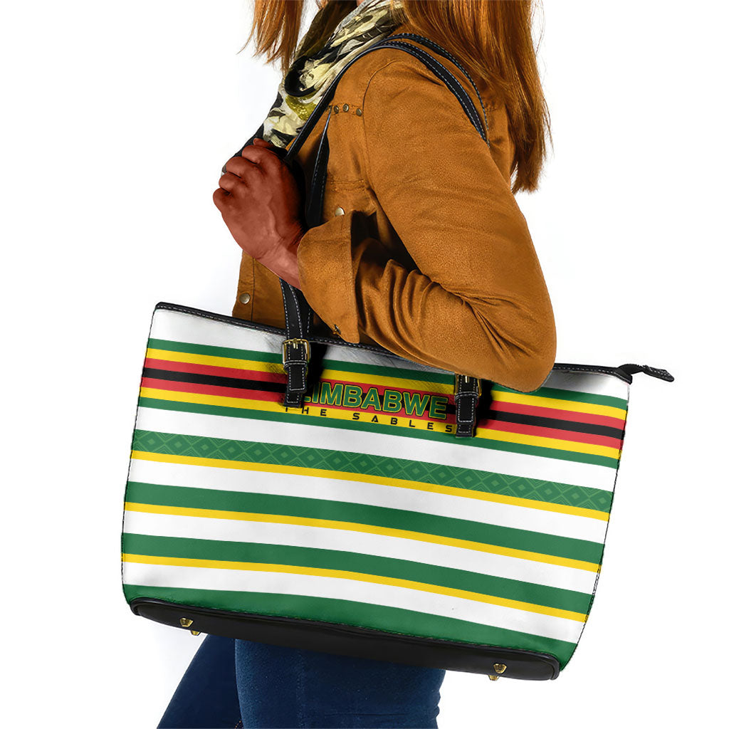 Zimbabwe Rugby Leather Tote Bag Sables National Pride