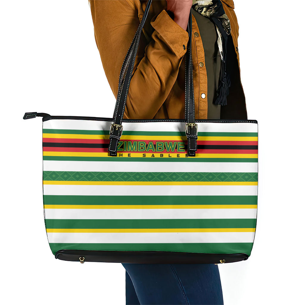 Zimbabwe Rugby Leather Tote Bag Sables National Pride