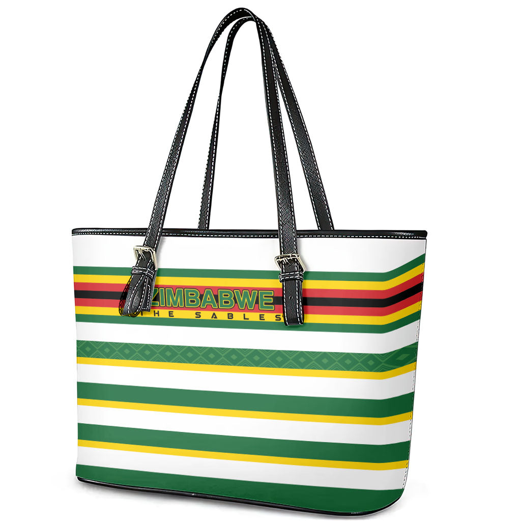 Zimbabwe Rugby Leather Tote Bag Sables National Pride