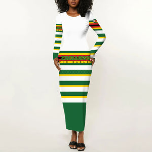 Zimbabwe Rugby Custom Long Sleeve Bodycon Dress Sables National Pride