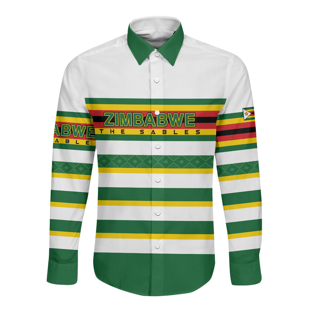 Zimbabwe Rugby Custom Long Sleeve Button Shirt Sables National Pride