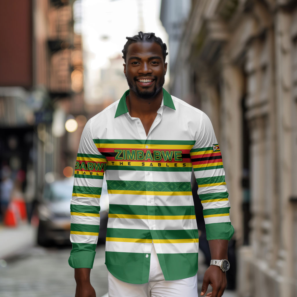 Zimbabwe Rugby Custom Long Sleeve Button Shirt Sables National Pride