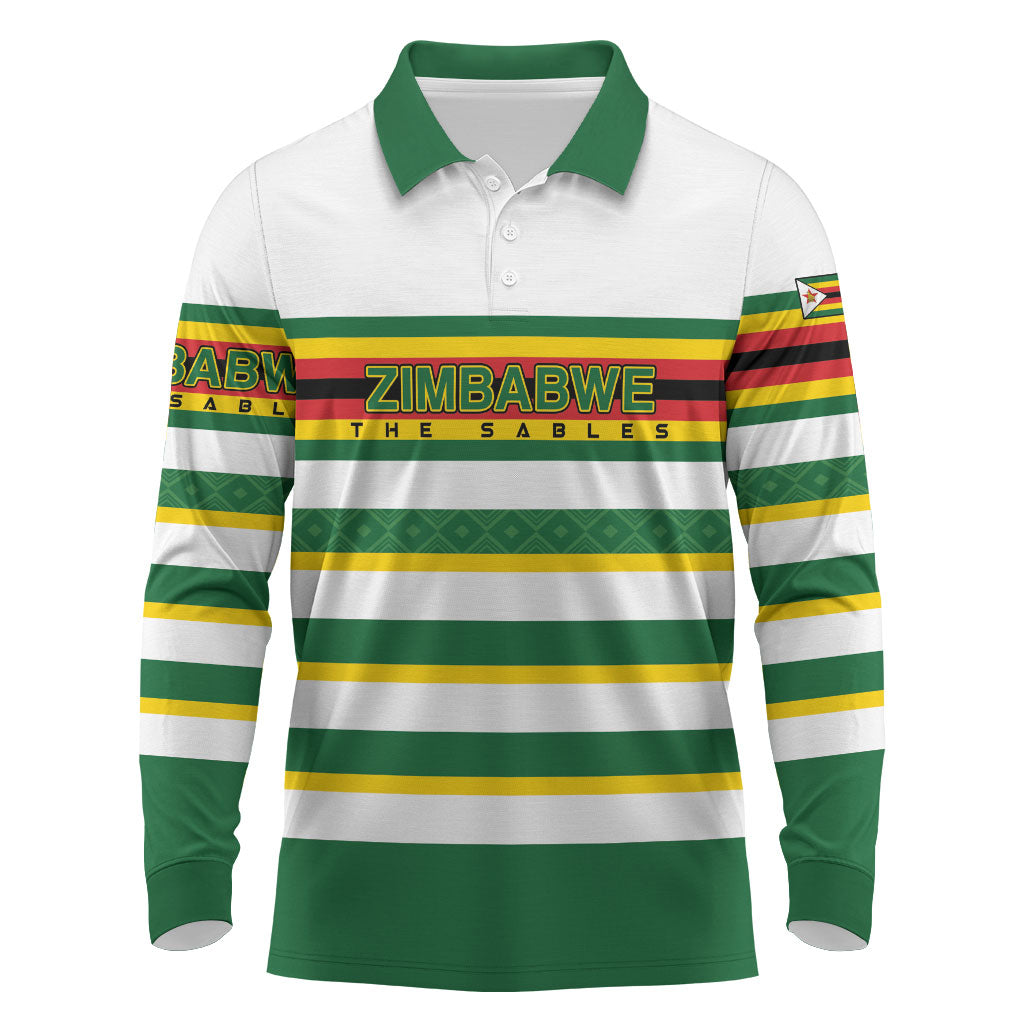 Zimbabwe Rugby Custom Long Sleeve Polo Shirt Sables National Pride