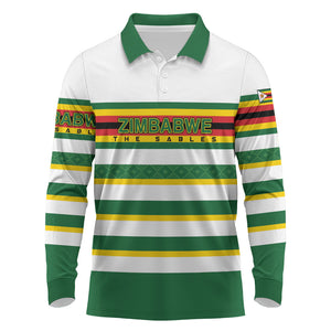 Zimbabwe Rugby Custom Long Sleeve Polo Shirt Sables National Pride