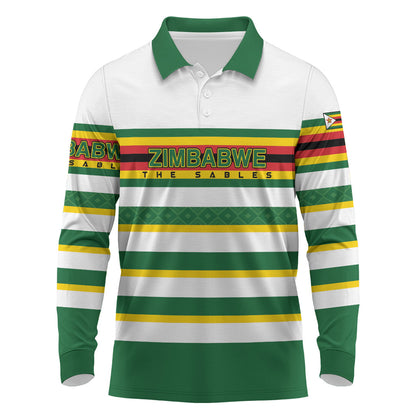Zimbabwe Rugby Custom Long Sleeve Polo Shirt Sables National Pride