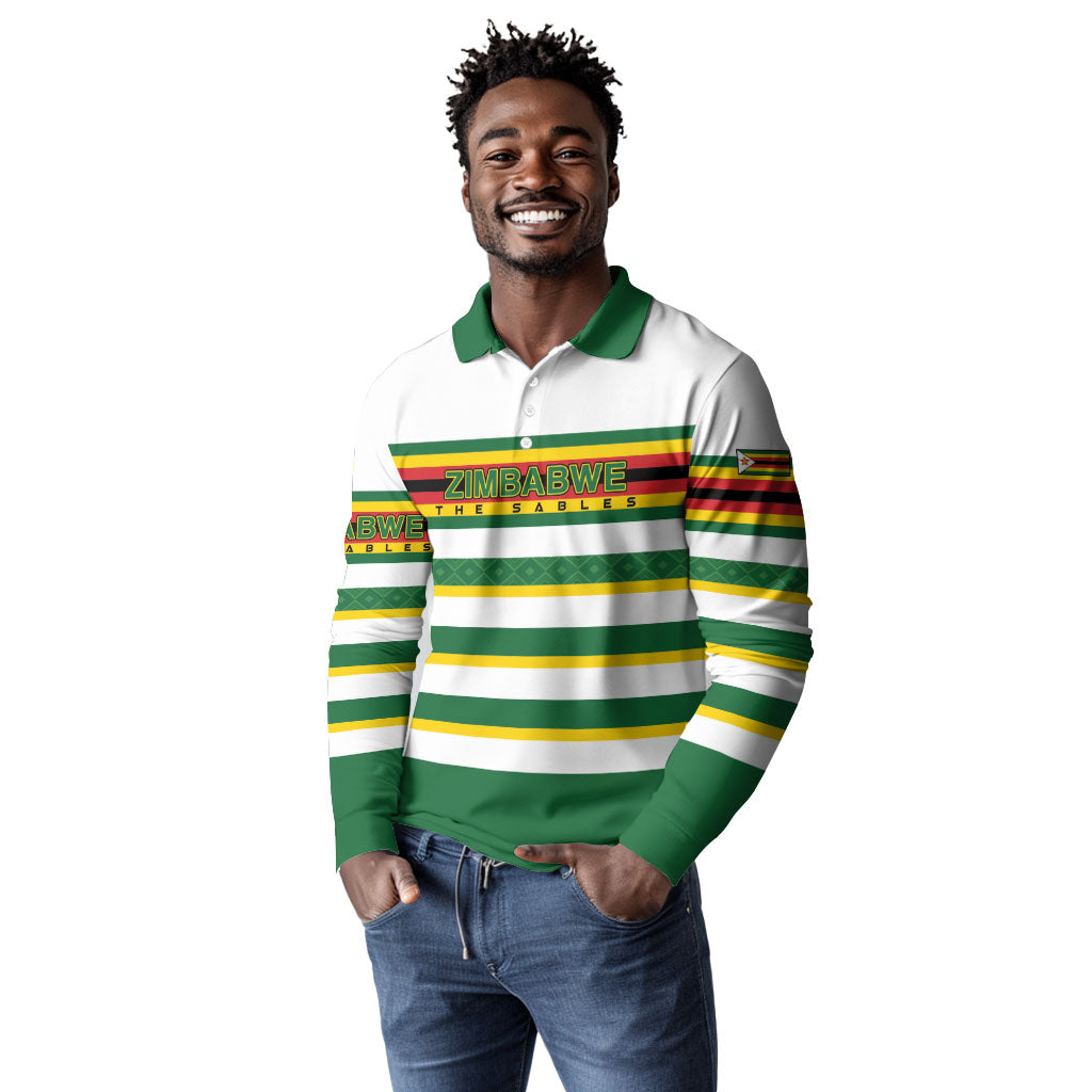 Zimbabwe Rugby Custom Long Sleeve Polo Shirt Sables National Pride