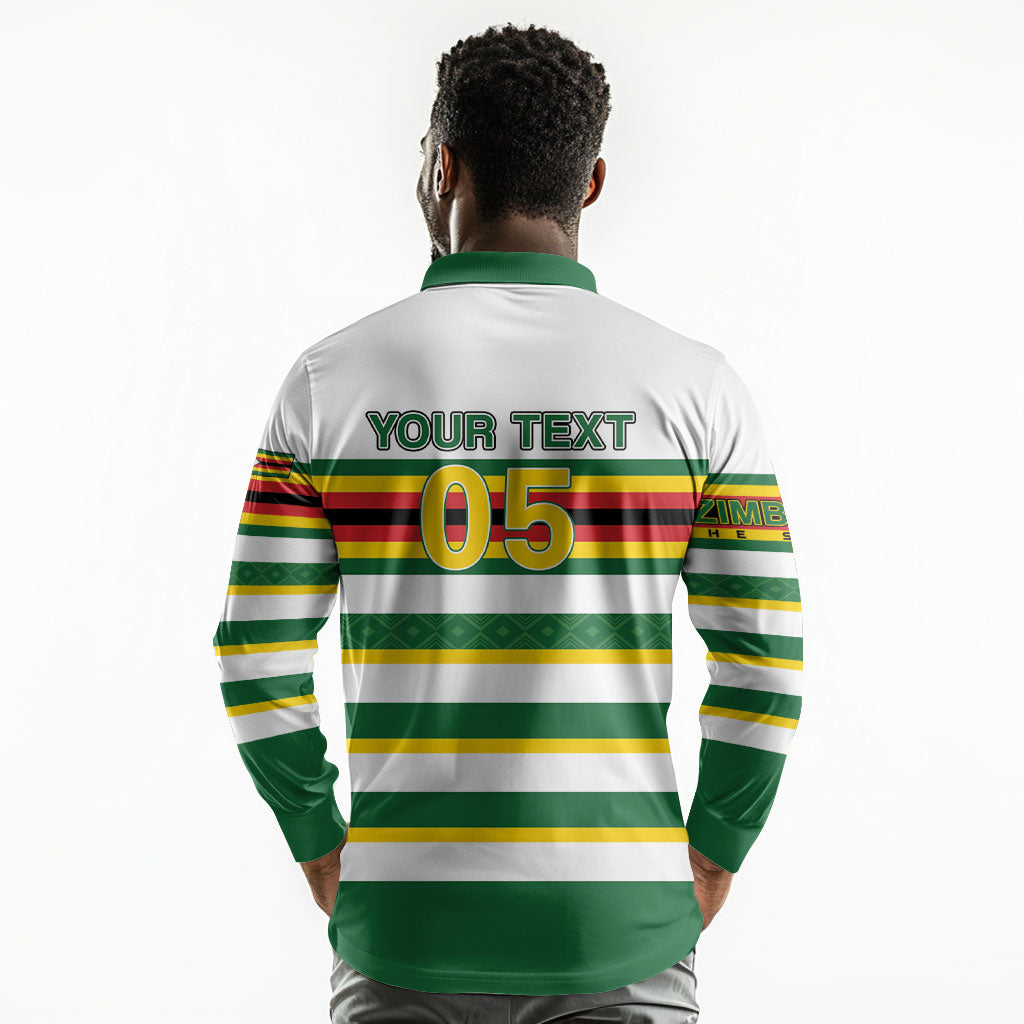Zimbabwe Rugby Custom Long Sleeve Polo Shirt Sables National Pride