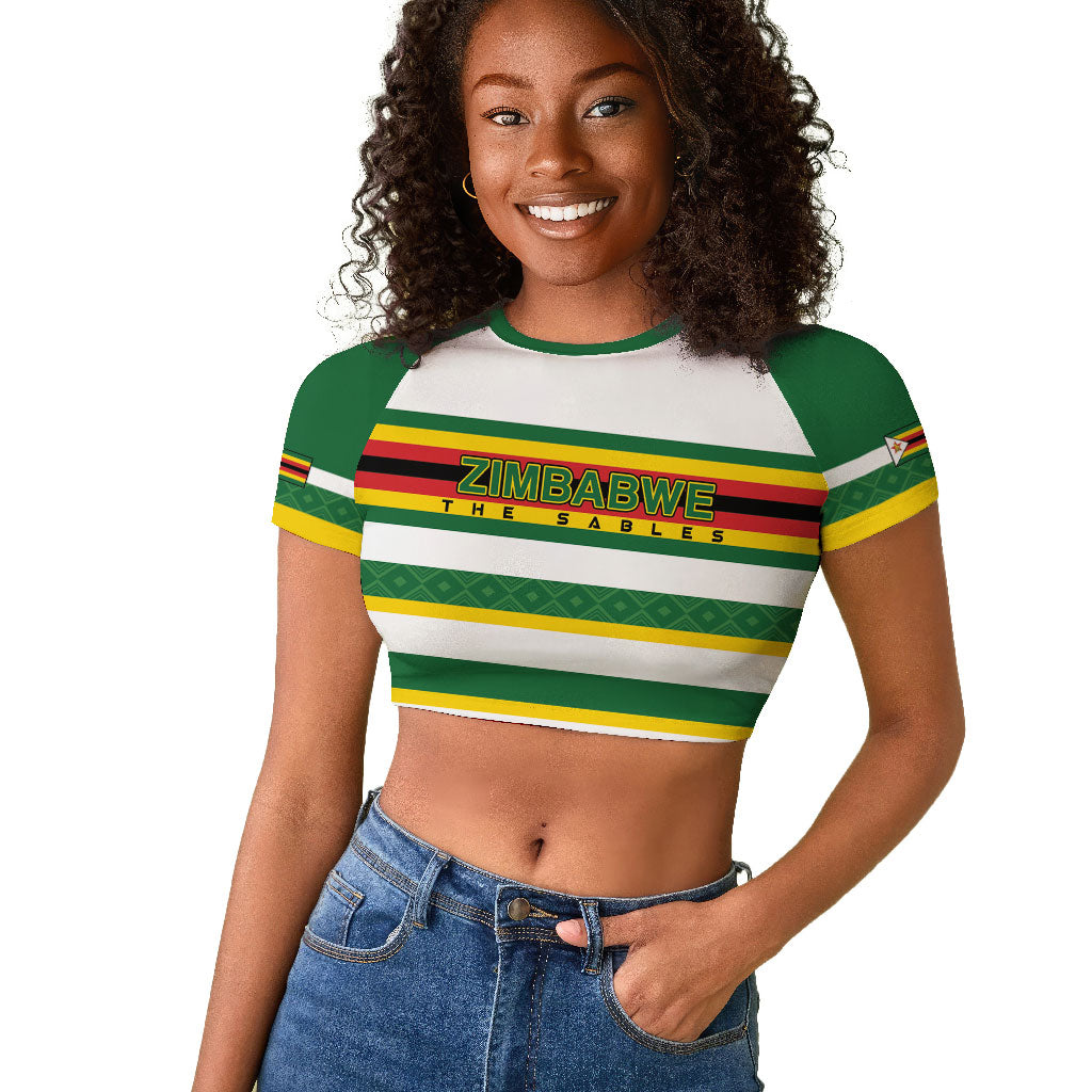 Zimbabwe Rugby Custom Raglan Cropped T shirt Sables National Pride