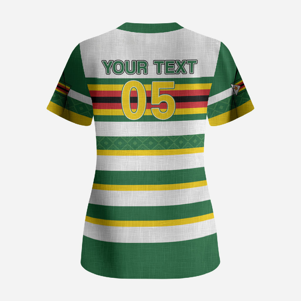 Zimbabwe Rugby Custom Scrub Top Sables National Pride