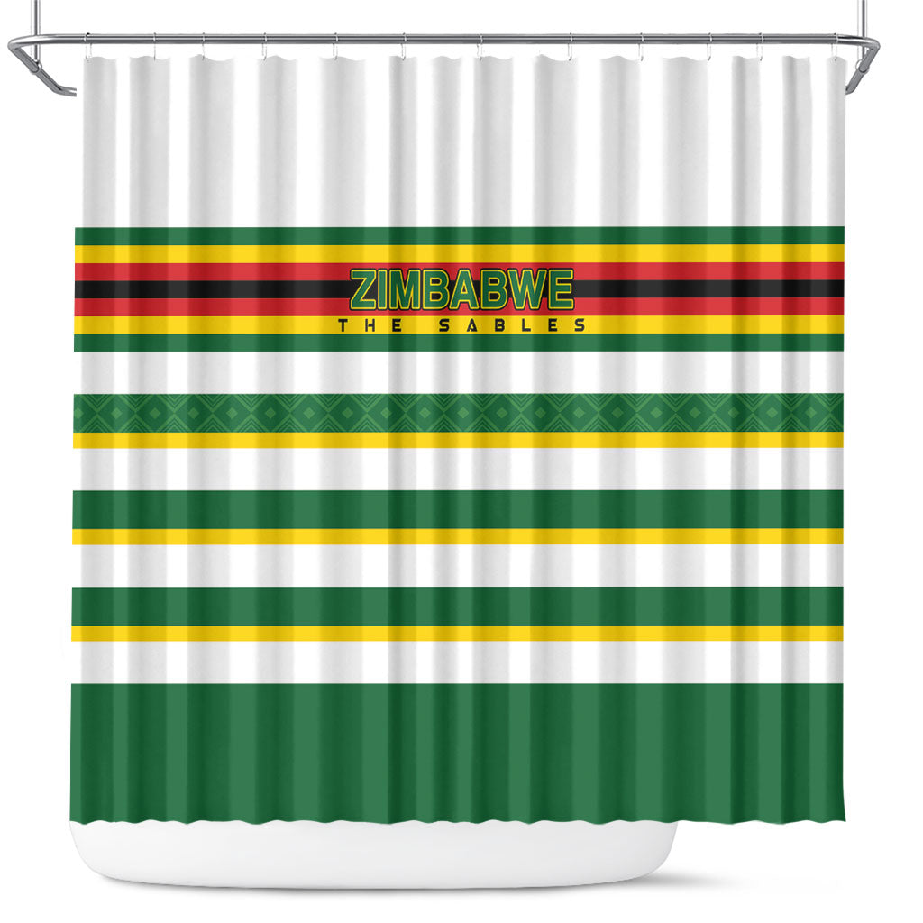 Zimbabwe Rugby Shower Curtain Sables National Pride
