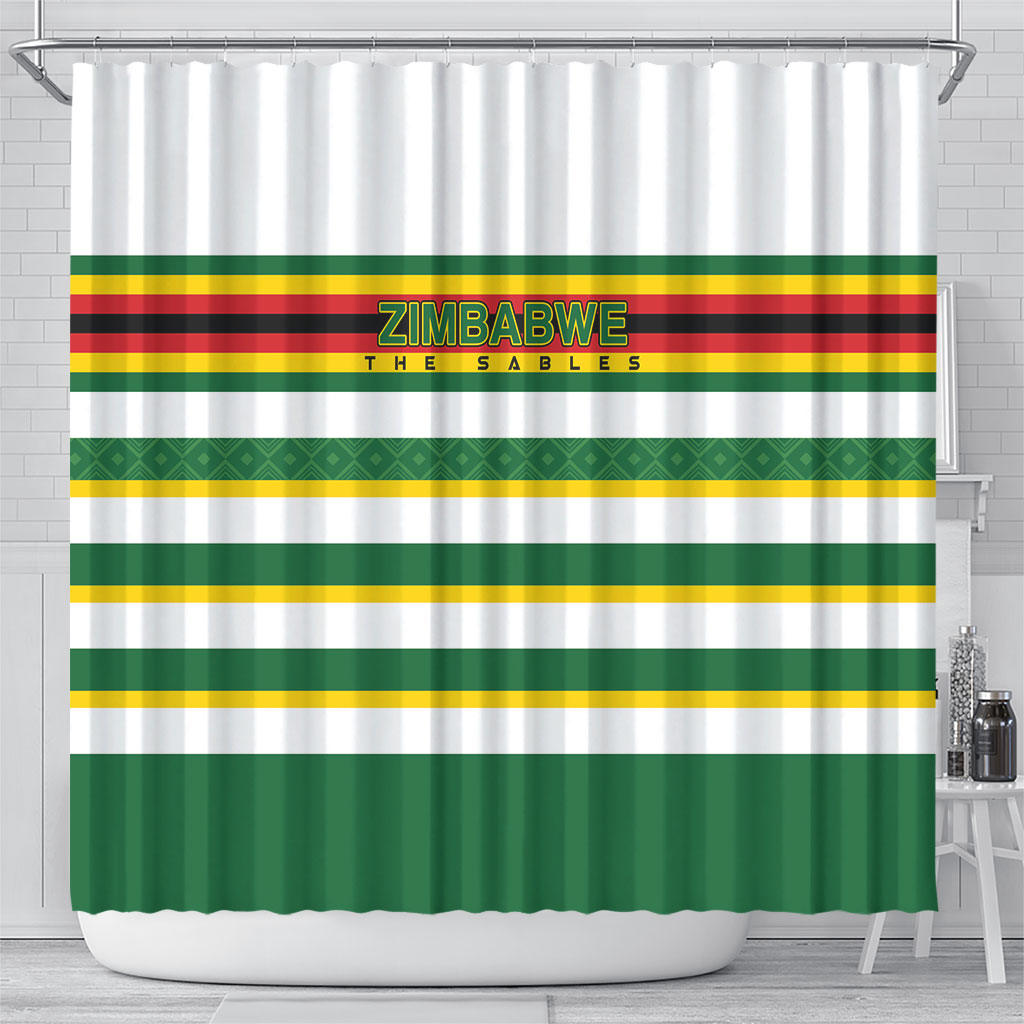 Zimbabwe Rugby Shower Curtain Sables National Pride