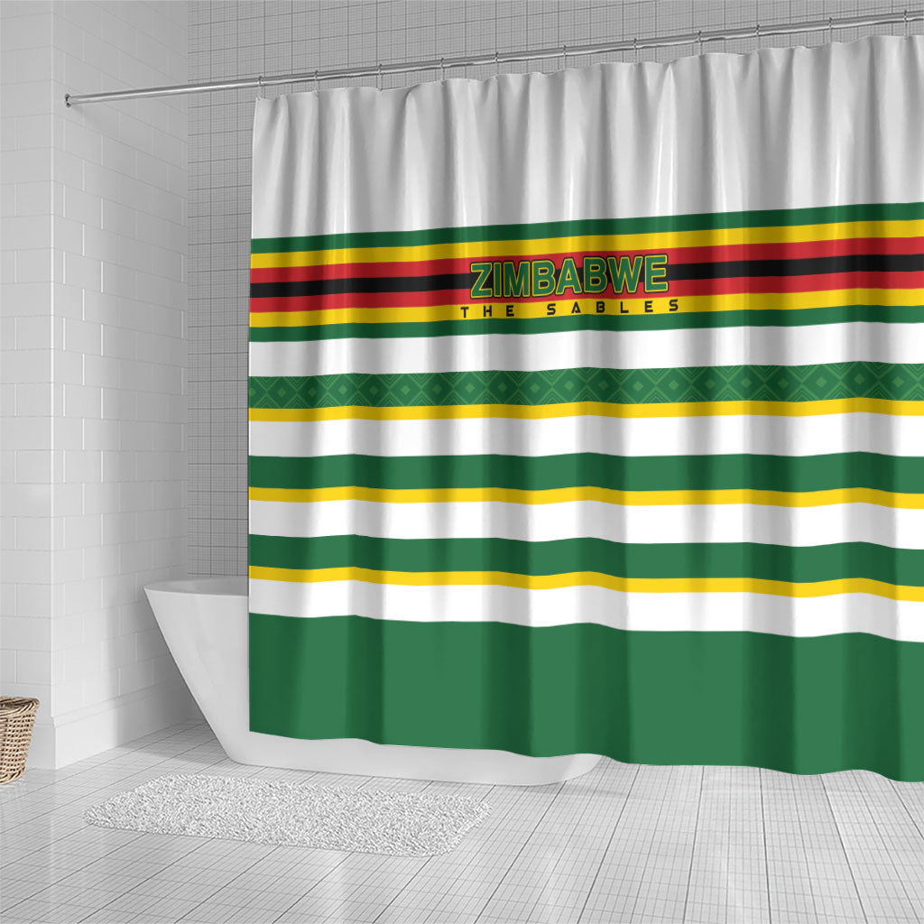 Zimbabwe Rugby Shower Curtain Sables National Pride