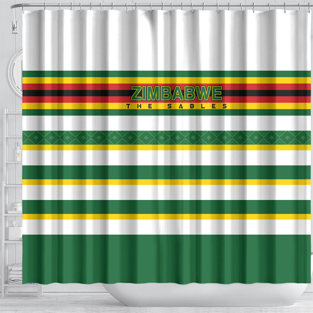Zimbabwe Rugby Shower Curtain Sables National Pride