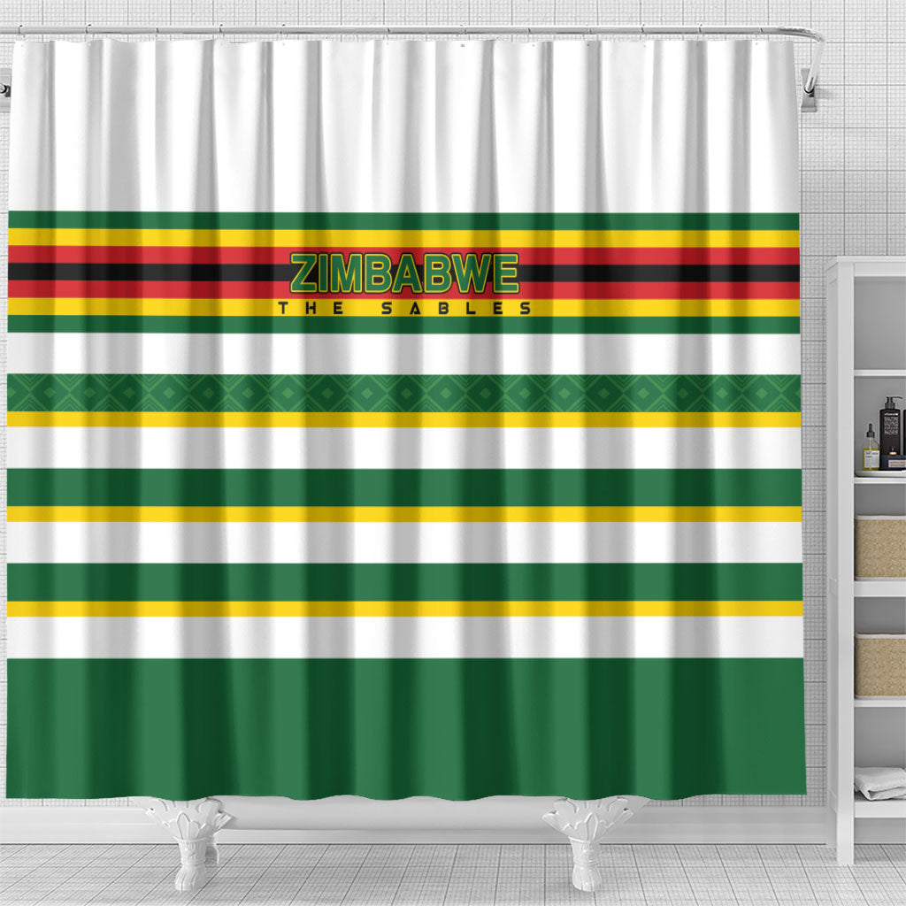 Zimbabwe Rugby Shower Curtain Sables National Pride