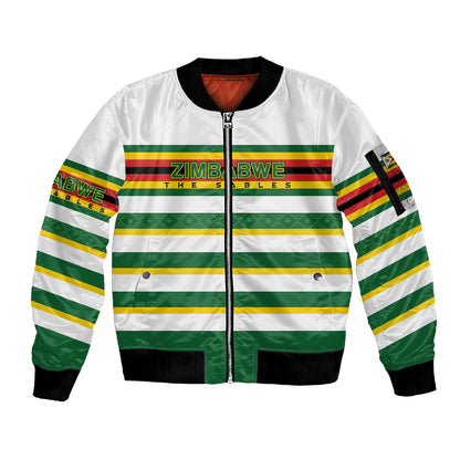 Zimbabwe Rugby Custom Sleeve Zip Bomber Jacket Sables National Pride
