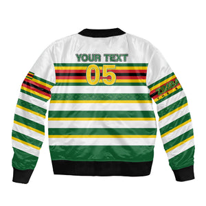 Zimbabwe Rugby Custom Sleeve Zip Bomber Jacket Sables National Pride
