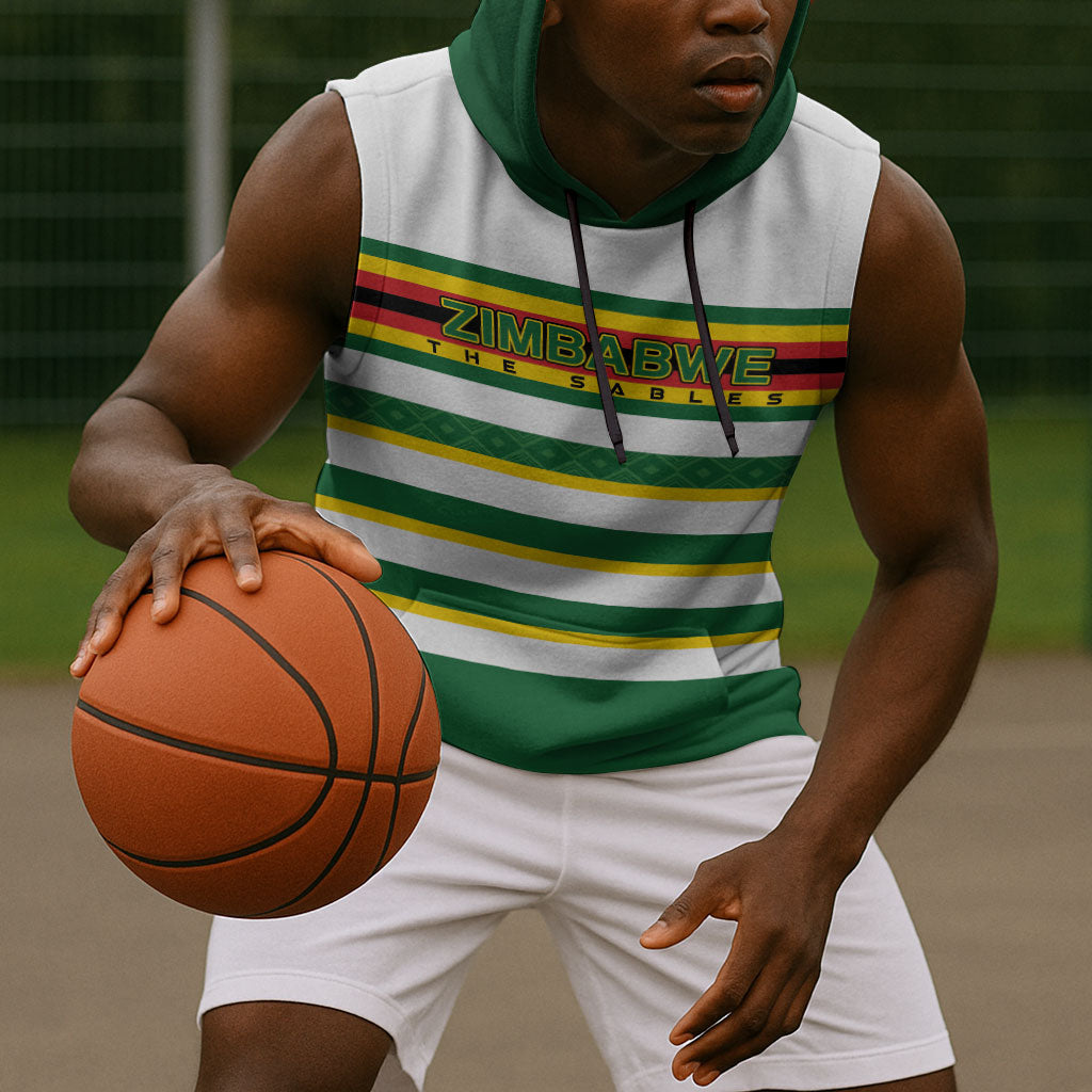 Zimbabwe Rugby Custom Sleeveless Hoodie Sables National Pride