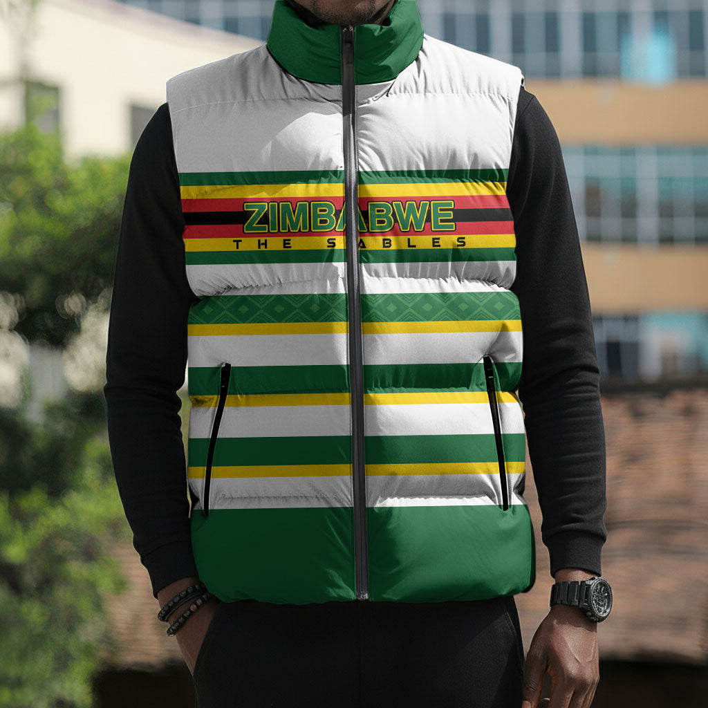 Zimbabwe Rugby Custom Sleeveless Puffer Jacket Sables National Pride