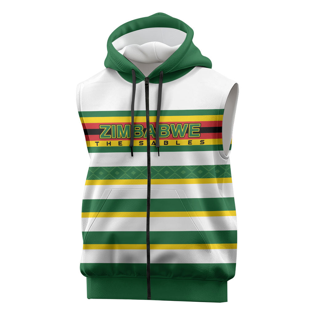 Zimbabwe Rugby Custom Sleeveless Zip Hoodie Sables National Pride
