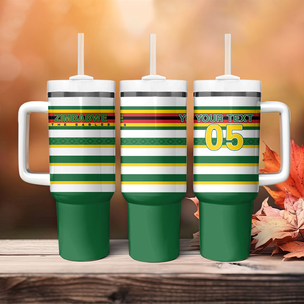 Zimbabwe Rugby Custom Tumbler With Handle Sables National Pride