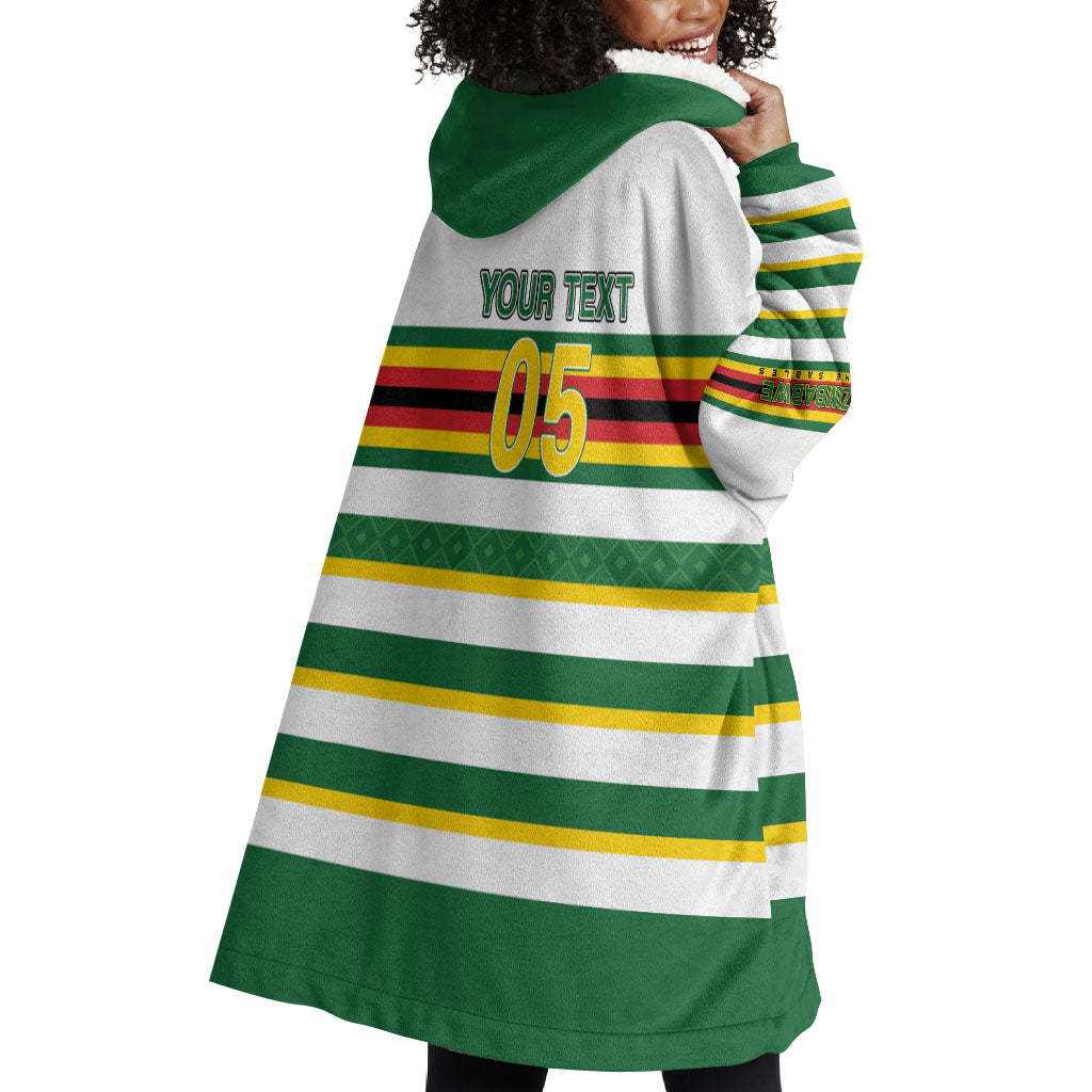 Zimbabwe Rugby Custom Wearable Blanket Hoodie Sables National Pride