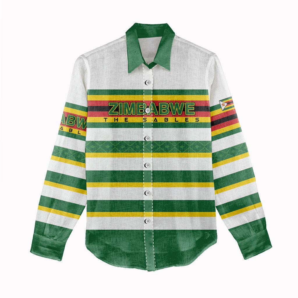 Zimbabwe Rugby Custom Women Casual Shirt Sables National Pride