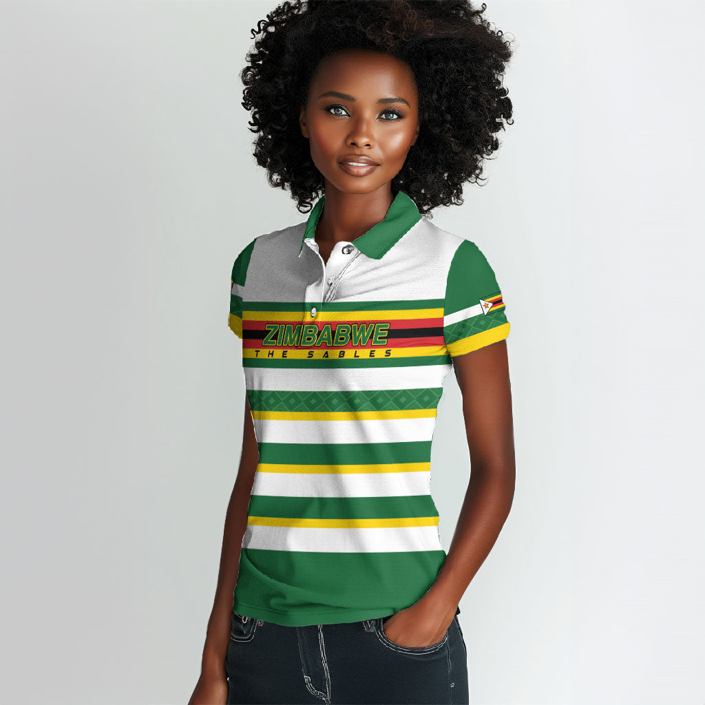 Zimbabwe Rugby Custom Women Polo Shirt Sables National Pride