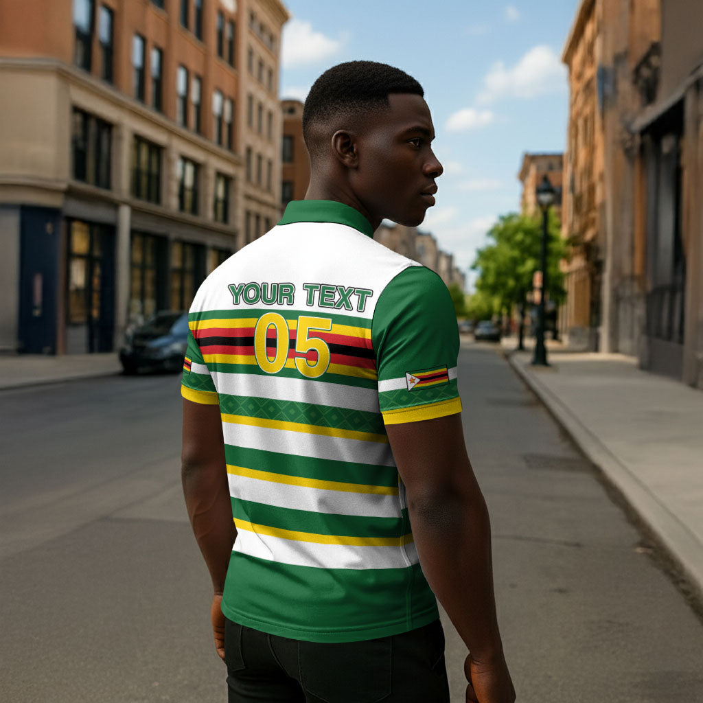 Zimbabwe Rugby Custom Zipper Polo Shirt Sables National Pride