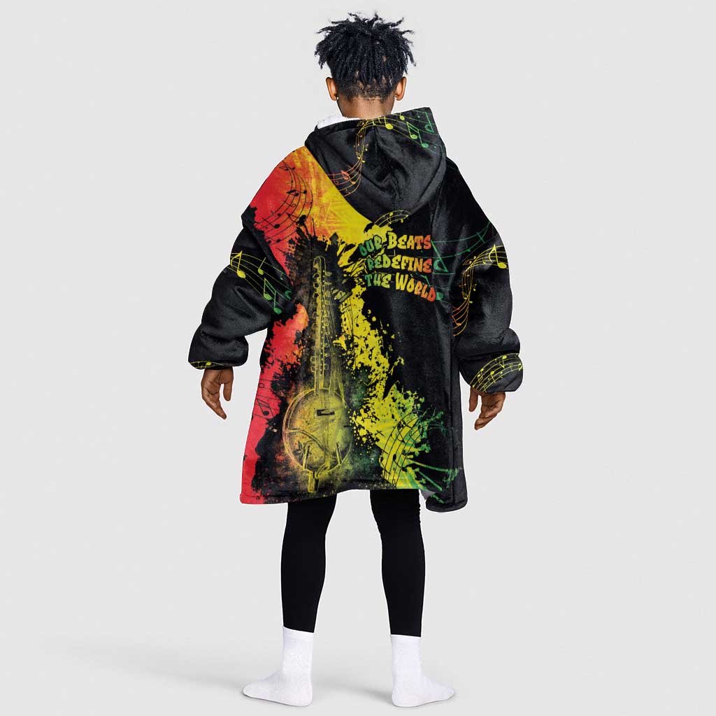 Afro Music Pride Kid Wearable Blanket Hoodie From Our Roots The World Finds Rhythm - African Pride