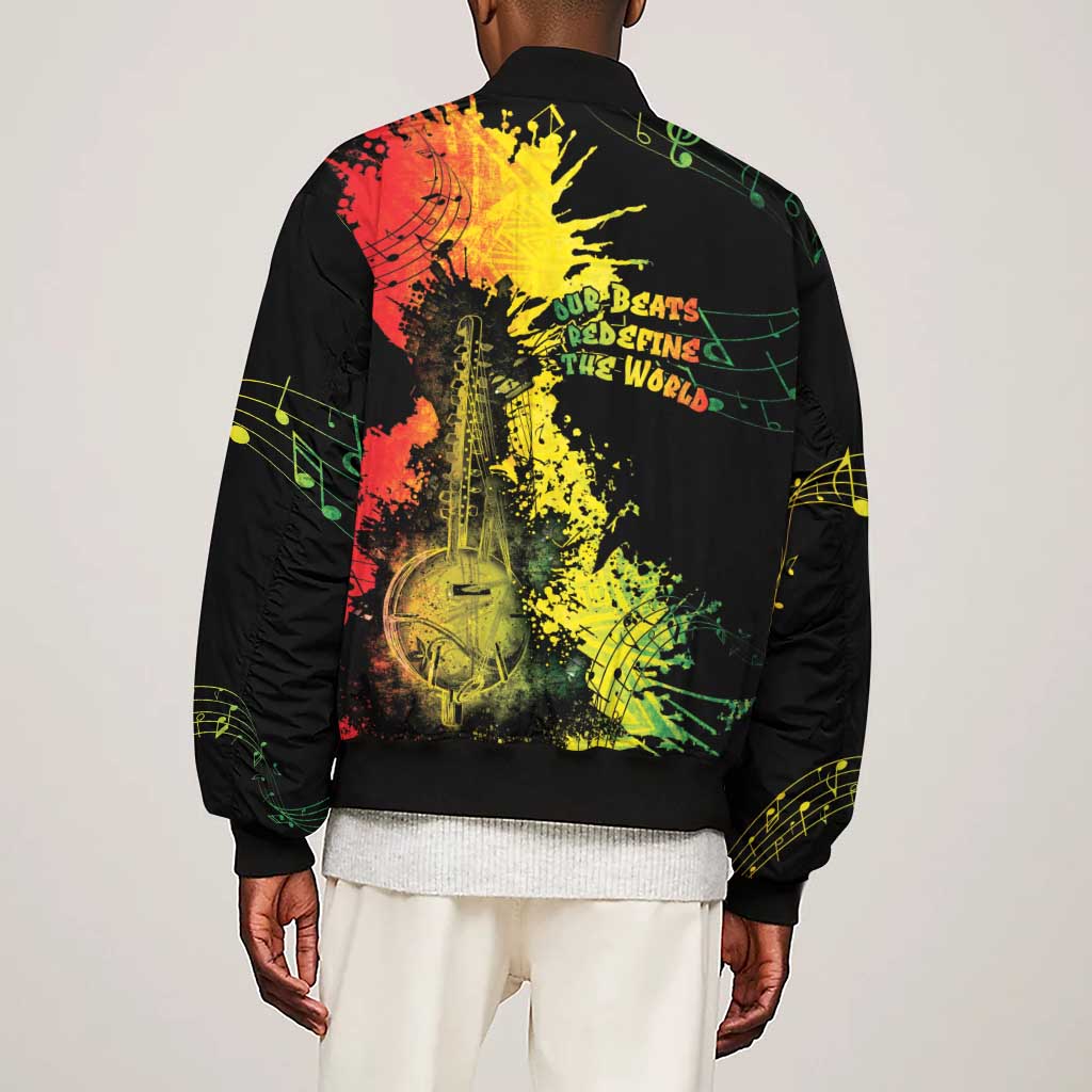 Afro Music Pride Sleeve Zip Bomber Jacket From Our Roots The World Finds Rhythm - African Pride